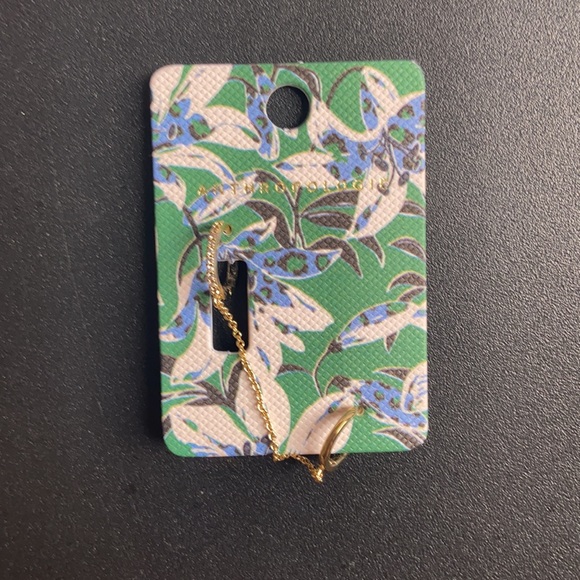 🆕 Anthropologie Louisa Huggie Hoop Crystal-Accented Chain Ear Cuff Earrings - Picture 7 of 10